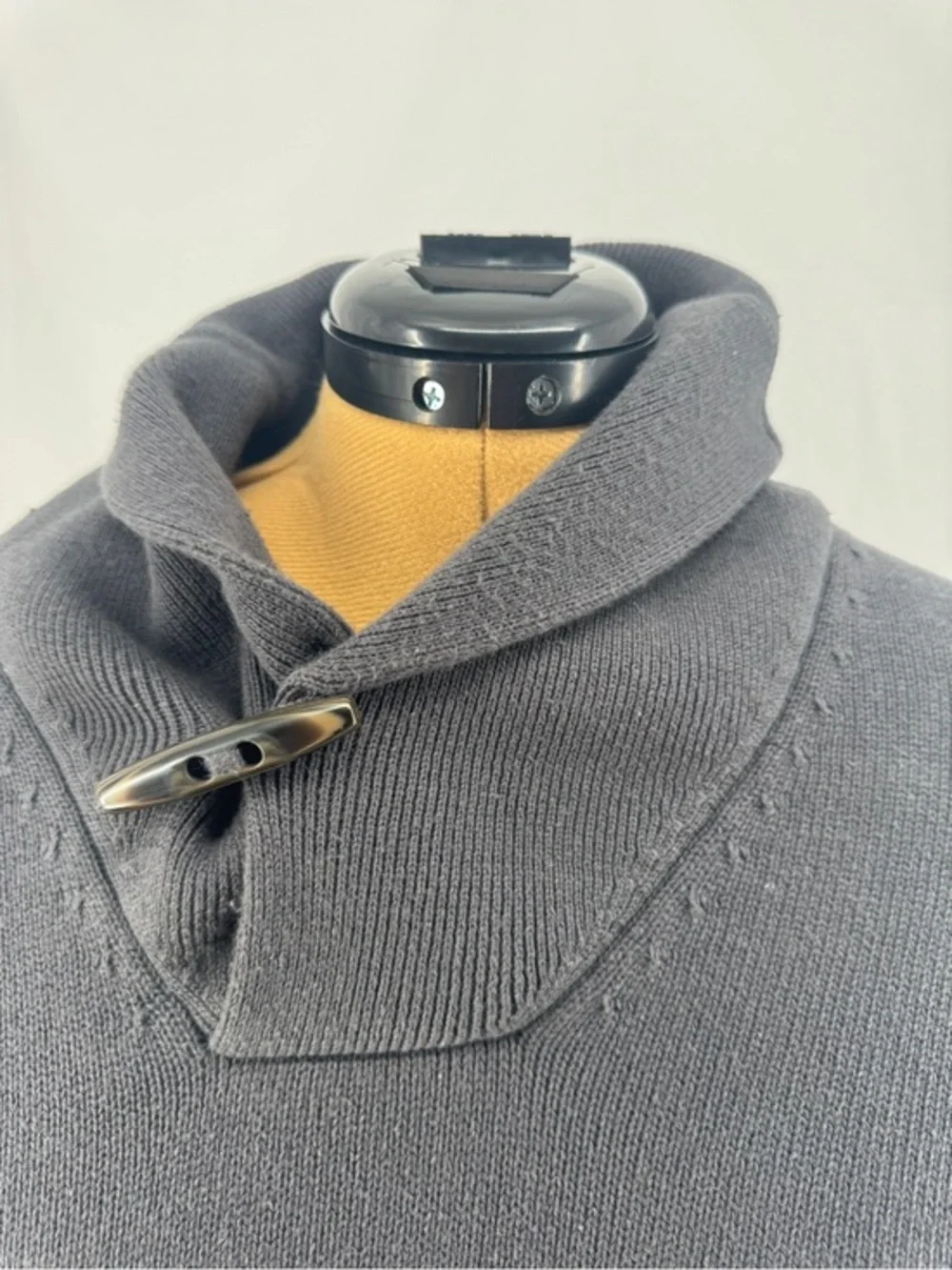 J. Crew Men's Charcoal Shaw Collar Toggle Button 100% Cotton Sweater 0084